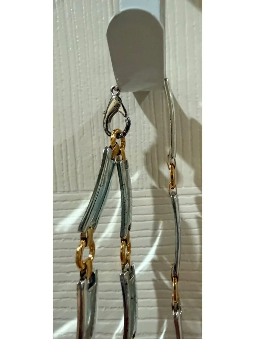 Gold & Silver Rectangular Link Chain Belt 27 Inches